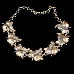 Vintage Copper Leaf Necklace